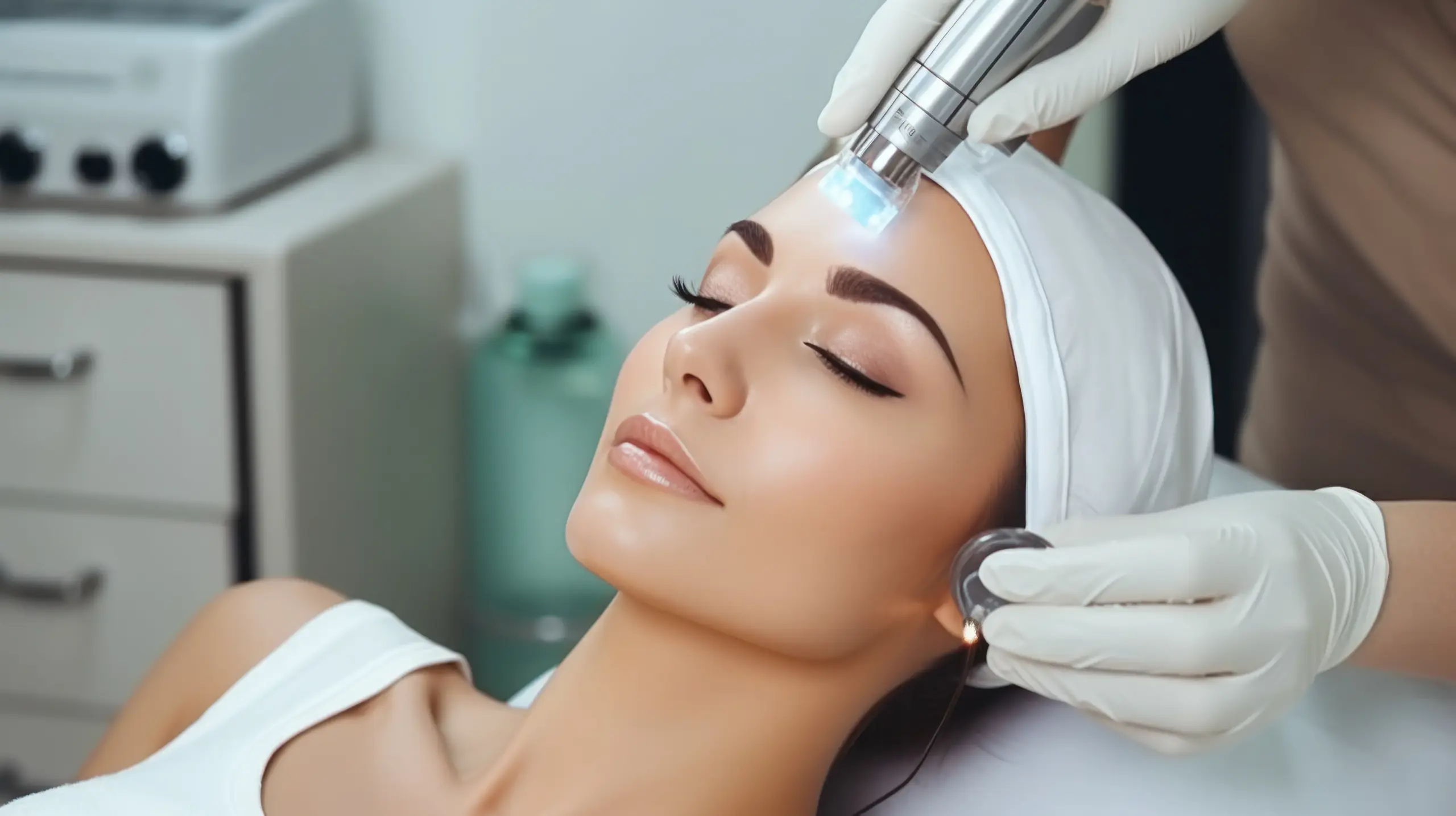 Women undergoing laser skin resurfacing treatment at AdvCare Med Spa in Lisle, IL